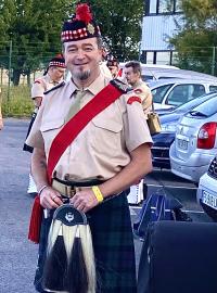 Air Legend 2021 - Mac Anaye , notre Pipe Major, tout sourire avant la prestation.